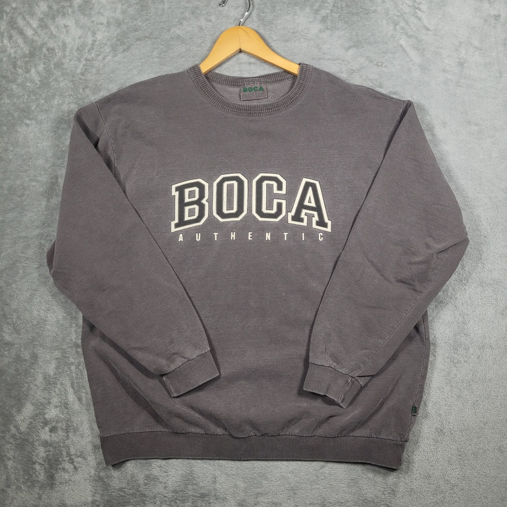 Vintage Boca Authentic Sweatshirt Mens Large Gray Made In Canada 90s